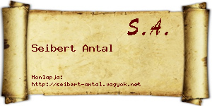 Seibert Antal névjegykártya